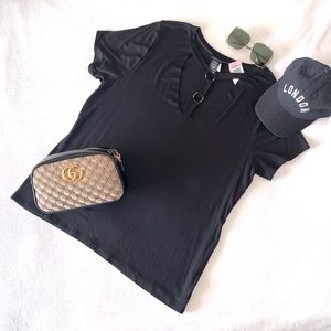 NEW! TORRID D-Ring Cutout Tee, Black, Sexy, Size 1X, NWT, GORGEOUS